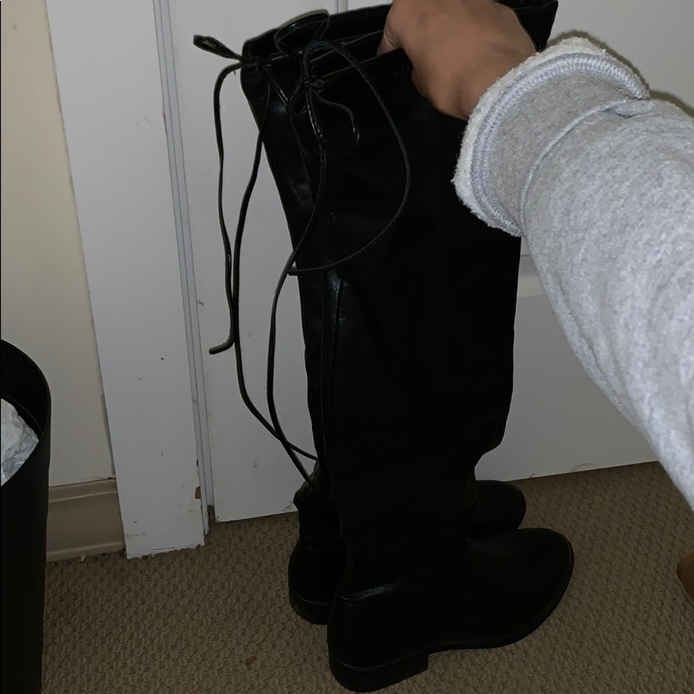 Over the knee leather boots
